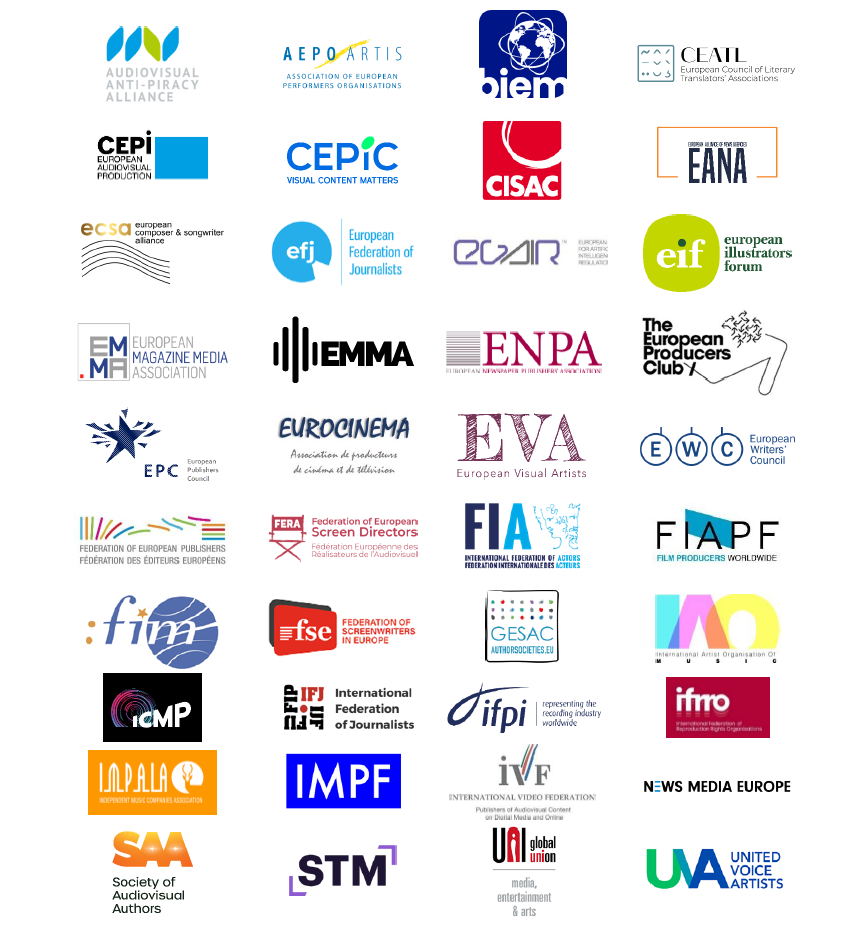 Signataires déclaration commune GESAC